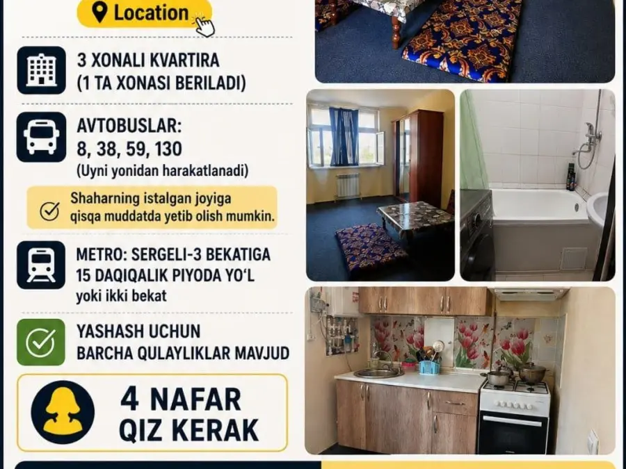 Yangihayotda qizlar uchun 4 ta bo‘sh joy rasmi
